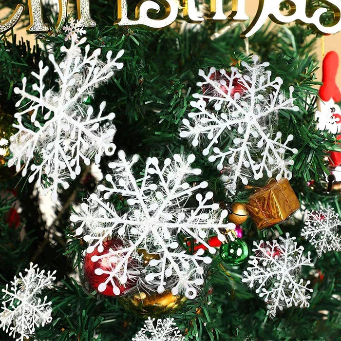 Sparkling Large Snowflake Ornaments – Glittering Christmas Tree Décor & Festive DIY Garlands for Holiday Home Elegance