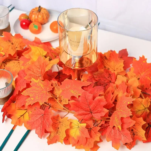 2M Artificial Autumn Maple Leaf Garland– Lush Autumn Vine for Thanksgiving & Halloween Decor - Gear Elevation