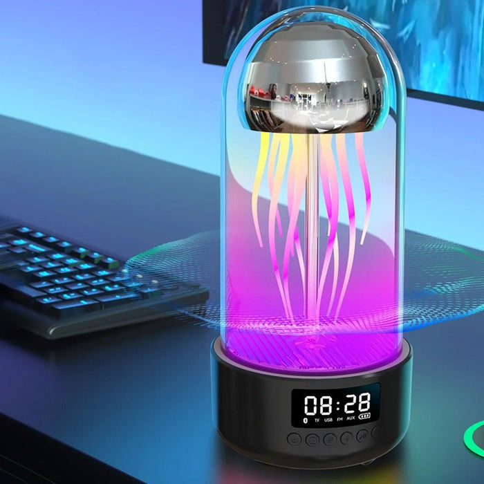 3 - in - 1 Jellyfish Lamp with Clock - Luminous Portable Stereo, Smart Decoration Bluetooth Speaker - Gear Elevation