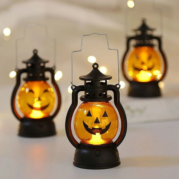 3 - Packs Halloween LED Lantern Lights Decoration - Pumpkin Skull LED Pony Lantern Halloween Decoration - Gear Elevation