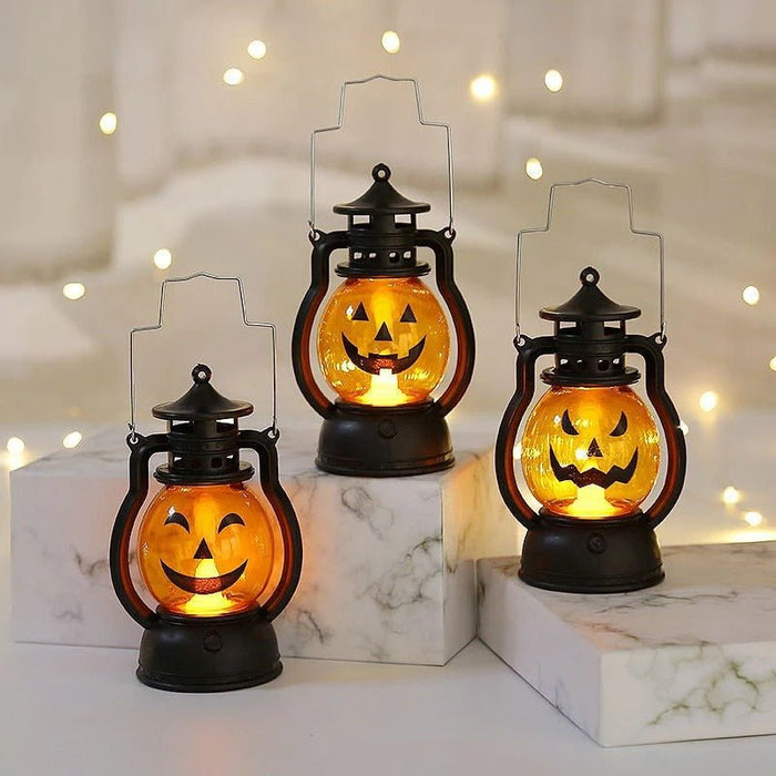 3 - Packs Halloween LED Lantern Lights Decoration - Pumpkin Skull LED Pony Lantern Halloween Decoration - Gear Elevation