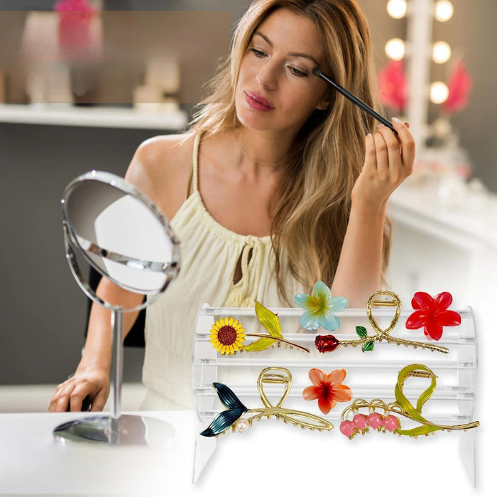 360° Rotating Acrylic Claw Clip Organizer – Stylish Storage & Display for Women’s Hair Accessories - Gear Elevation