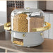 360° Rotating Grain Dispenser - Multi - Compartment Storage - Gear Elevation