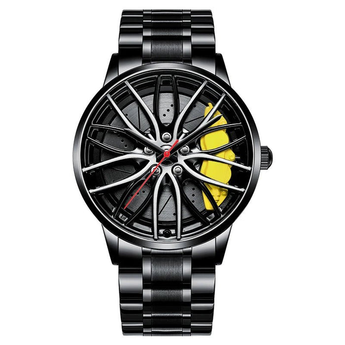 3D Car Wheel Watch for Men – Bold Waterproof Rim Hub Design for Auto Enthusiasts! - Gear Elevation