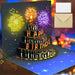 3D Pop - Up Birthday Card with Envelope – Fireworks Design with Lights & Sound - Gear Elevation