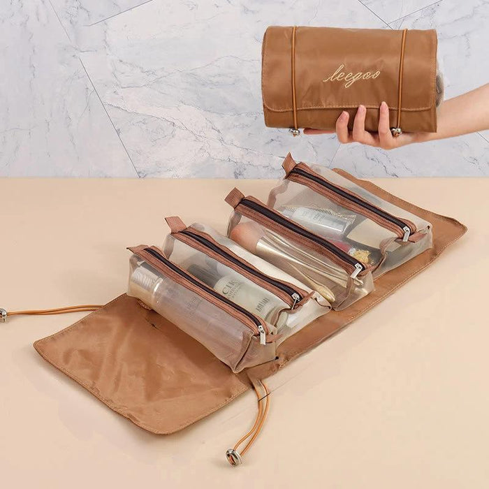 4 - in - 1 Detachable Makeup Bag Set – Portable, Foldable Travel Cosmetic & Toiletry Organizer Pouch - Gear Elevation