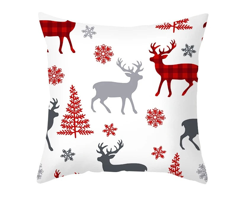 Christmas Cushion Cover – Festive Santa & Elk Design for Holiday Decor & Perfect New Year Gift! - Gear Elevation