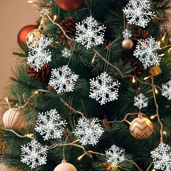 Sparkling Large Snowflake Ornaments – Glittering Christmas Tree Décor & Festive DIY Garlands for Holiday Home Elegance