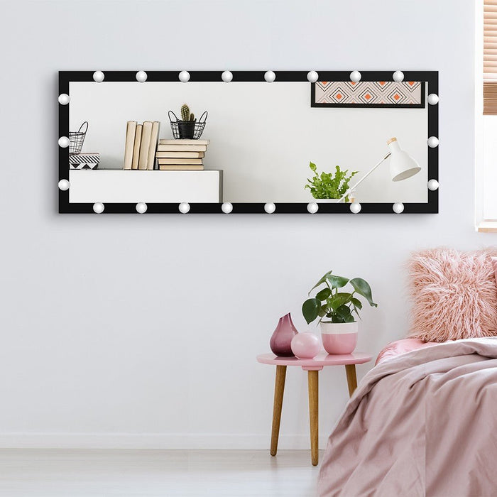 63x24 Inch Illuminated Full - body Makeup Mirror with 3 Color Modes. Wall - mounted Touchscreen Floor Mirror for Makeup Room or Bedroom. - Gear Elevation