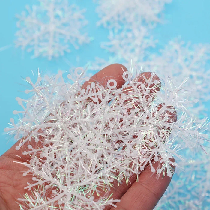 Sparkling Large Snowflake Ornaments – Glittering Christmas Tree Décor & Festive DIY Garlands for Holiday Home Elegance