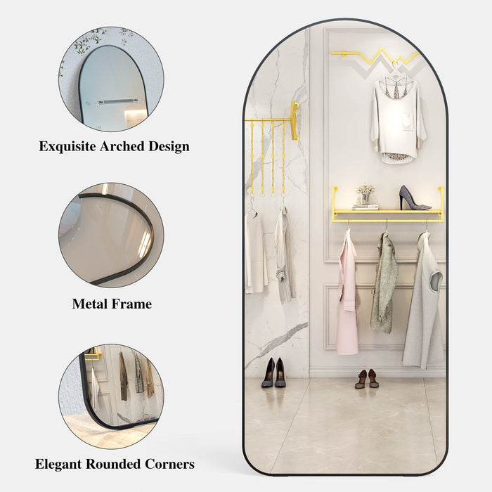 71" × 32" Big Full Body Mirror for Bedroom, Oversized Floor Mirror, Large Standing Mirror, Living Room Dressing Mirror, Leaning Against the Wall - Gear Elevation