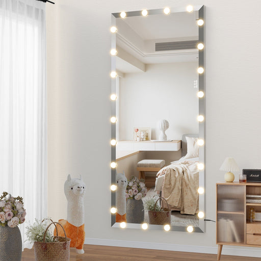 72x32 Inch Hollywood Full - body Mirror with Lights, Dressing Mirror with 3 Color Modes of Lighting, Standing Floor Mirror with Touch Controls. - Gear Elevation