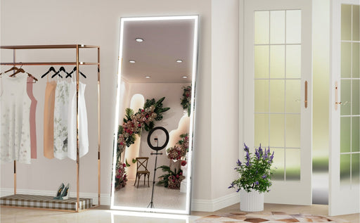 72X32 Inch Large LED Bathroom Mirror Wall Mounted Mirror with 3 color Modes, Aluminum Frame Wall Mounted Light, Full Body Mirror - Gear Elevation