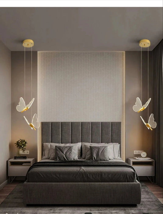 Nordic Butterfly LED Pendant Hanging Lamp – Elegant Hanging Light for Bedroom & Staircase
