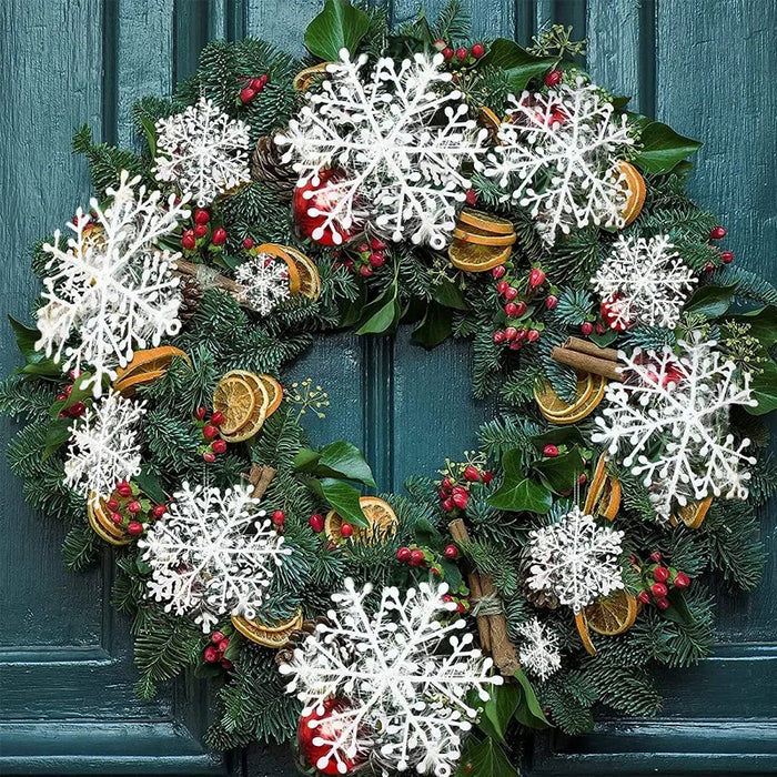 Sparkling Large Snowflake Ornaments – Glittering Christmas Tree Décor & Festive DIY Garlands for Holiday Home Elegance