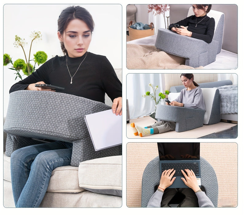 Soft Reading Pillow – Ergonomic Armrest Lap Desk with Washable Cover for Gaming & Relaxing