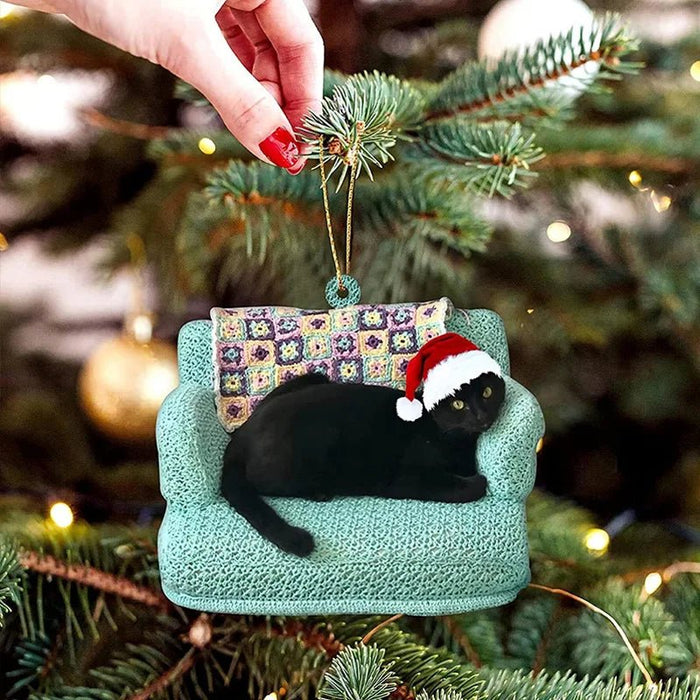 Acrylic Black Cat Christmas Ornaments – Adorable Tree Pendants for Weddings, Parties, and Festive Home Décor - Gear Elevation