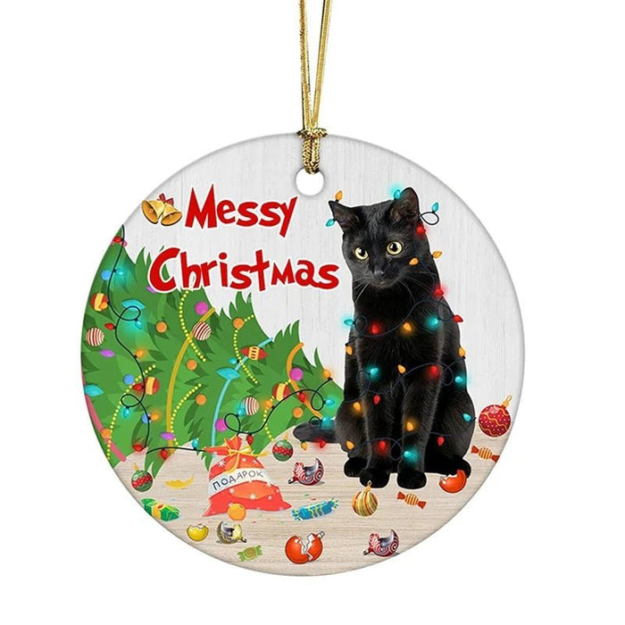 Acrylic Black Cat Christmas Ornaments – Adorable Tree Pendants for Weddings, Parties, and Festive Home Décor - Gear Elevation