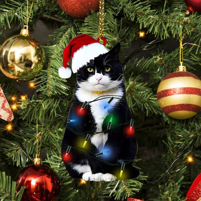 Acrylic Black Cat Christmas Ornaments – Adorable Tree Pendants for Weddings, Parties, and Festive Home Décor - Gear Elevation