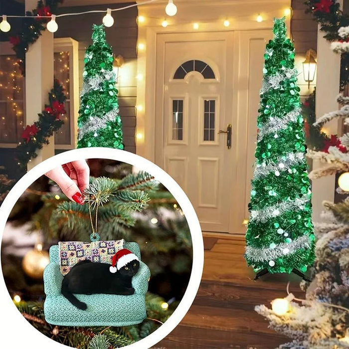 Acrylic Black Cat Christmas Ornaments – Adorable Tree Pendants for Weddings, Parties, and Festive Home Décor - Gear Elevation