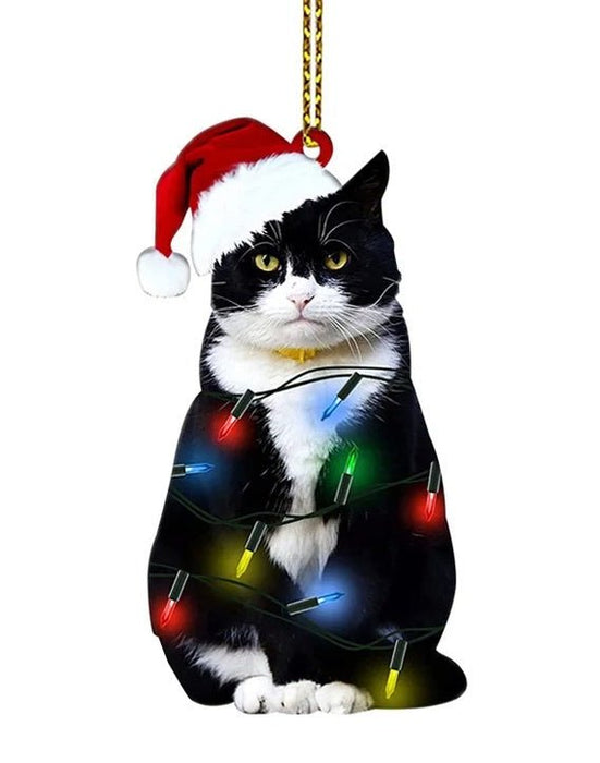 Acrylic Black Cat Christmas Ornaments – Adorable Tree Pendants for Weddings, Parties, and Festive Home Décor - Gear Elevation