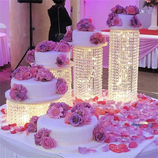 Acrylic Crystal Cake Stand Set – Transparent Centerpieces for Weddings, Birthdays, and Party Table Décor (3 - 9pcs) - Gear Elevation