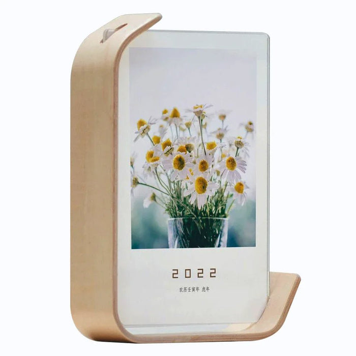 Acrylic Desk Wooden Photo Frame with 3D Dried Flower Plant Specimen - Perfect for Office Decor and Stylish Organization - Gear Elevation