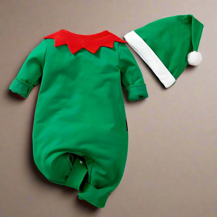 Adorable Christmas Elf Jumpsuit for Newborn – Soft & Cozy Long Sleeve Outfit for Boys and Girls (0 - 18 Months) Perfect for Christmas Celebrations - Gear Elevation