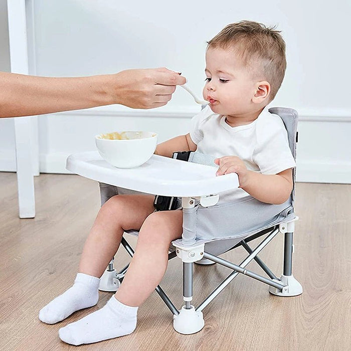 Adventurous Toddler Camping Chair - Foldable Baby Dining Table with Storage Bag, Portable Kids Feeding Chair - Gear Elevation