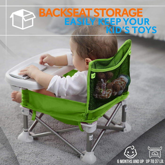 Adventurous Toddler Camping Chair - Foldable Baby Dining Table with Storage Bag, Portable Kids Feeding Chair - Gear Elevation