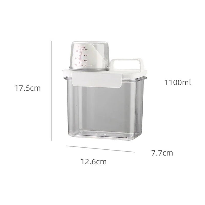 Airtight Laundry Detergent Clear Dispenser – Stylish Container with Measuring Cup for Detergent, Multipurpose Organization Solution - Gear Elevation