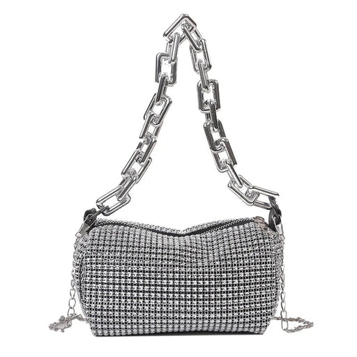 Allover Rhinestone Bucket Bag – Glitter Chain Mini Crossbody - Gear Elevation