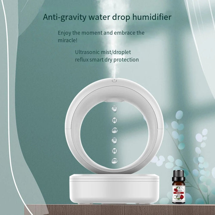 Anti - gravity Air Humidifier - 680ML Water Drop Aroma Diffuser Essential Oil Ultrasonic Levitating Mist Maker - Gear Elevation