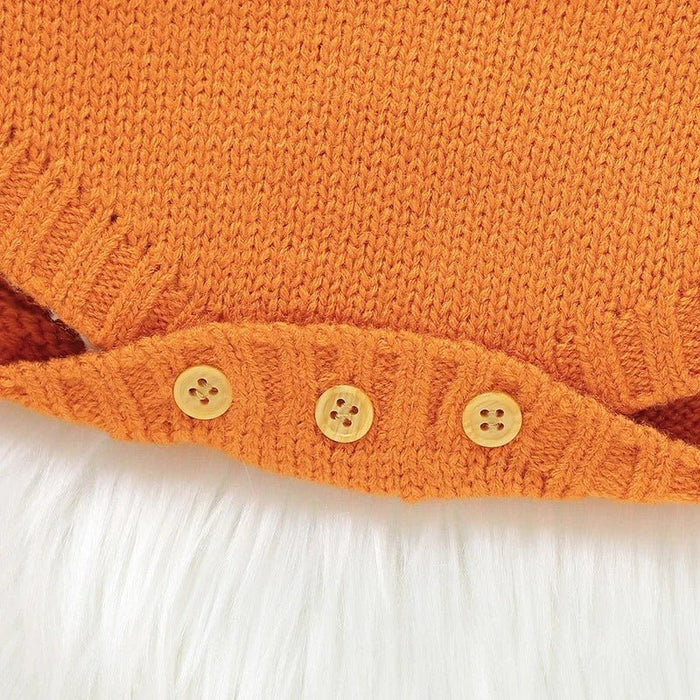 Baby Pumpkin Jumpsuit - Halloween Knit Romper - Gear Elevation