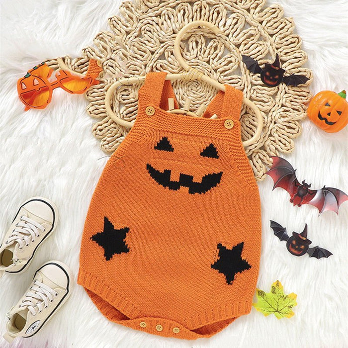 Baby Pumpkin Jumpsuit - Halloween Knit Romper - Gear Elevation