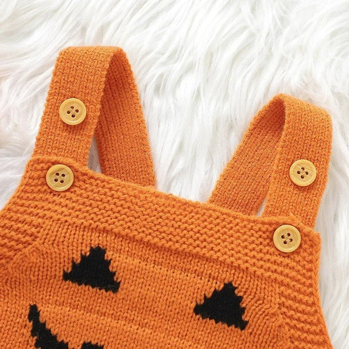 Baby Pumpkin Jumpsuit - Halloween Knit Romper - Gear Elevation