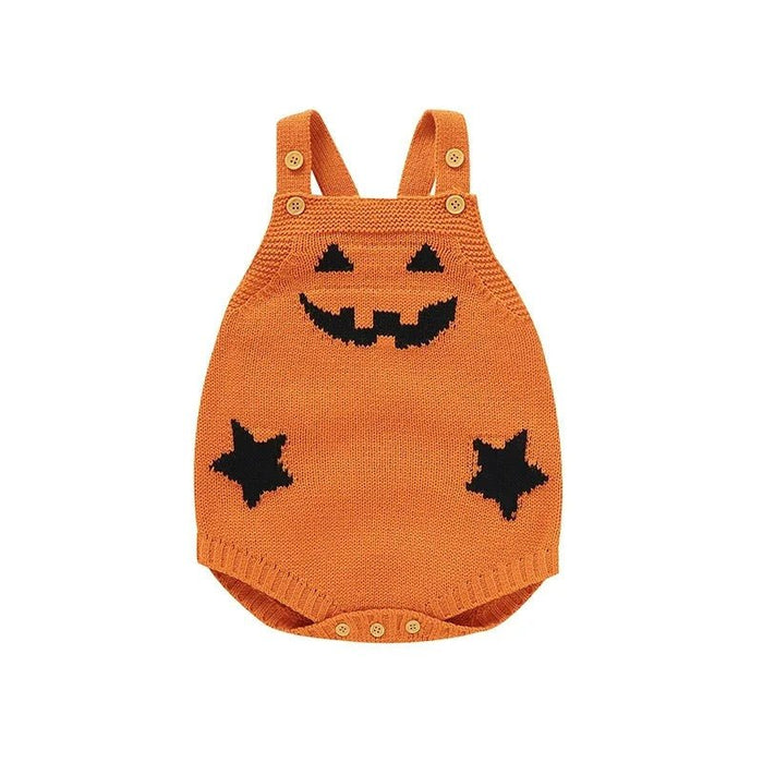 Baby Pumpkin Jumpsuit - Halloween Knit Romper - Gear Elevation