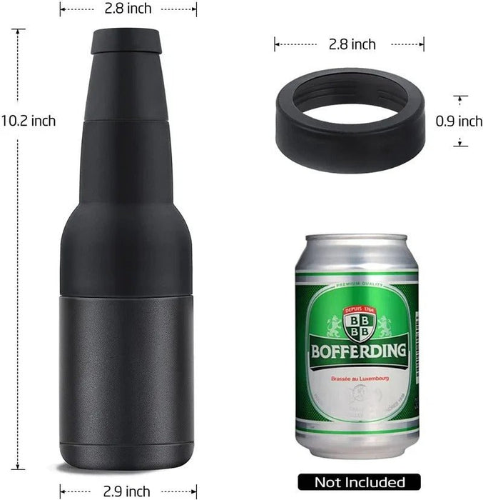 Beer Bottle And Can Cooler With Beer Opener - 3 in 1 Stainless Steel Insulated Bottle for Beer - Gear Elevation