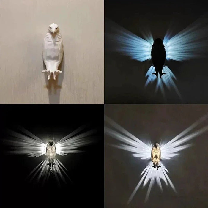 Bird Projector Wall Lamp - 3D Animals LED Wall Light Battery Operated - Gear Elevation