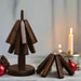 Black Walnut Foldable Christmas Tree Wooden Coasters – Creative Heat - Resistant Pot Mats & Kitchen Décor Accessories - Gear Elevation