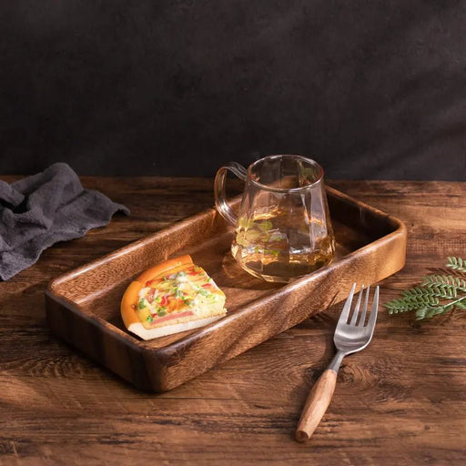 Black Walnut Wood Tray – Stylish Dessert & Tea Organizer for Chic Home & Living Room Décor - Gear Elevation