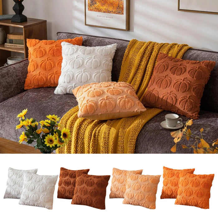 Plush Pumpkin Halloween Sofa Pillow Cover - Fun Holiday Living Room Decoration