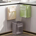 Cabinet Hanging Folding Trash Can - Hanging Small Trash Can with Lid for Cupboard, Bathroom and Bedroom - Gear Elevation