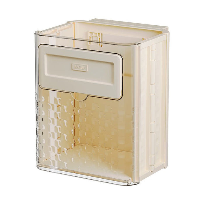 Cabinet Hanging Folding Trash Can - Hanging Small Trash Can with Lid for Cupboard, Bathroom and Bedroom - Gear Elevation