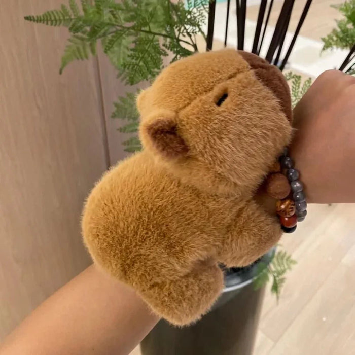 Capybara Plush Snap Bracelet and Key Chain – Fun Slap Wrap Wristband Toy for All Ages, Perfect New Year Gift & Playful Accessory - Gear Elevation