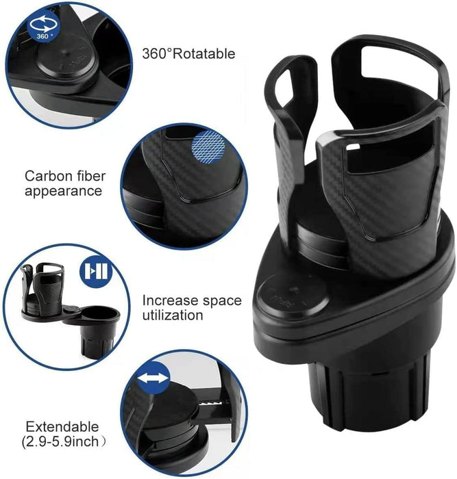 Car Expander Dual Cup Holder - Multifunctional Water Cup Mount Stand - Gear Elevation