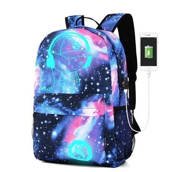 Cartoon - Inspired Luminous School Backpack – Stylish Daypack with USB Charging Port & Secure Lock for Boys and Girls (Under 15.6 inches) - Gear Elevation