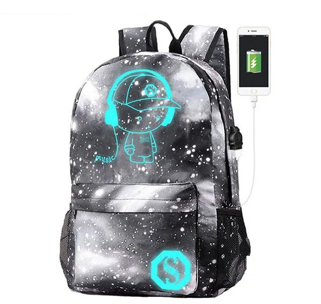 Cartoon - Inspired Luminous School Backpack – Stylish Daypack with USB Charging Port & Secure Lock for Boys and Girls (Under 15.6 inches) - Gear Elevation