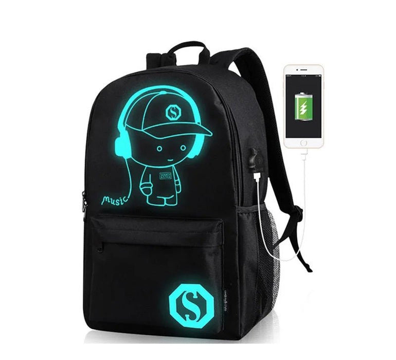 Cartoon - Inspired Luminous School Backpack – Stylish Daypack with USB Charging Port & Secure Lock for Boys and Girls (Under 15.6 inches) - Gear Elevation