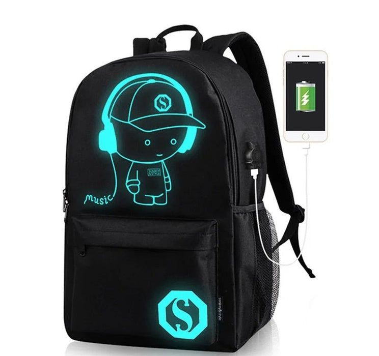 Cartoon - Inspired Luminous School Backpack – Stylish Daypack with USB Charging Port & Secure Lock for Boys and Girls (Under 15.6 inches) - Gear Elevation